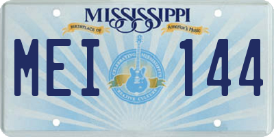 MS license plate MEI144