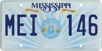 MS license plate MEI146