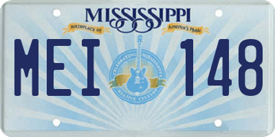 MS license plate MEI148