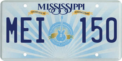 MS license plate MEI150