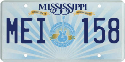 MS license plate MEI158
