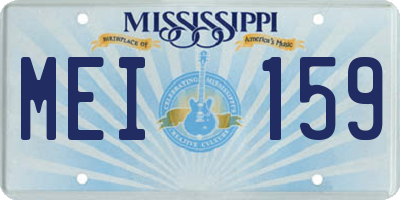MS license plate MEI159