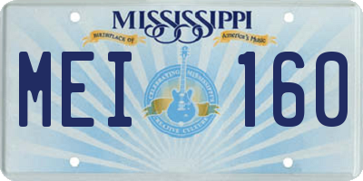 MS license plate MEI160