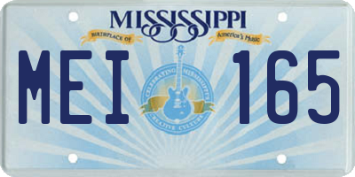 MS license plate MEI165