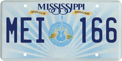MS license plate MEI166
