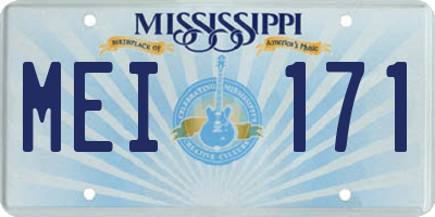MS license plate MEI171