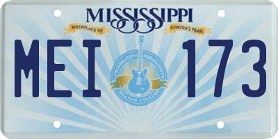 MS license plate MEI173