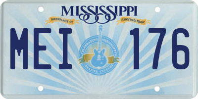 MS license plate MEI176