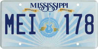 MS license plate MEI178