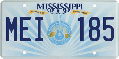 MS license plate MEI185