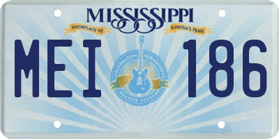 MS license plate MEI186