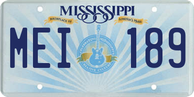 MS license plate MEI189