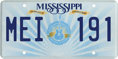 MS license plate MEI191