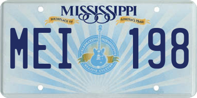 MS license plate MEI198