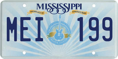 MS license plate MEI199