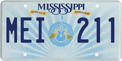 MS license plate MEI211