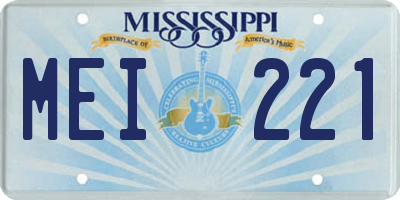 MS license plate MEI221