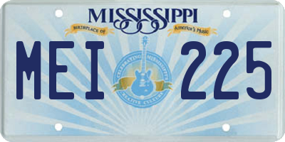 MS license plate MEI225