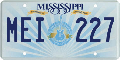 MS license plate MEI227