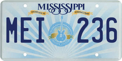 MS license plate MEI236