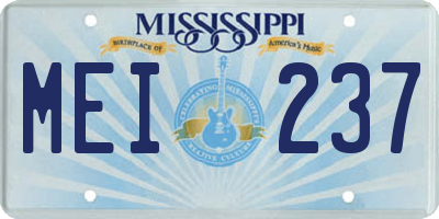 MS license plate MEI237