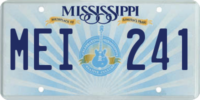 MS license plate MEI241