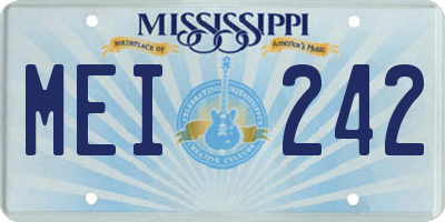 MS license plate MEI242