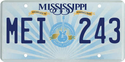 MS license plate MEI243