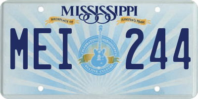 MS license plate MEI244