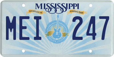 MS license plate MEI247