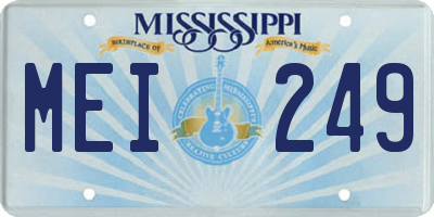 MS license plate MEI249
