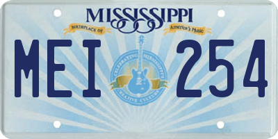 MS license plate MEI254