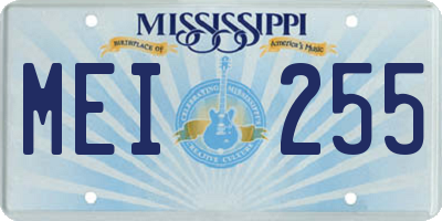 MS license plate MEI255
