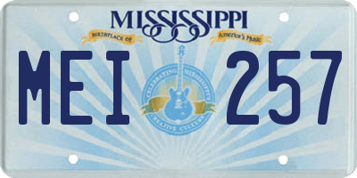MS license plate MEI257