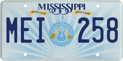 MS license plate MEI258