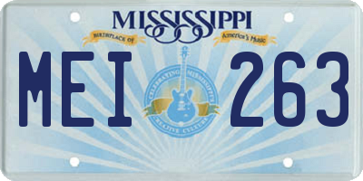 MS license plate MEI263