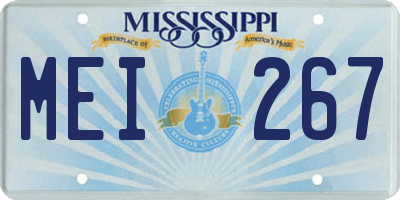 MS license plate MEI267