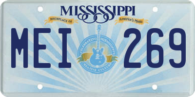 MS license plate MEI269