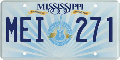 MS license plate MEI271
