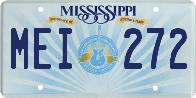 MS license plate MEI272