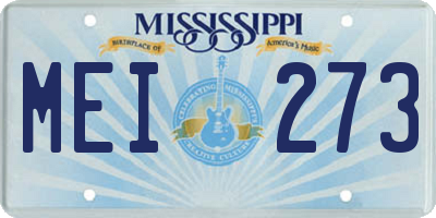 MS license plate MEI273