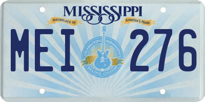 MS license plate MEI276