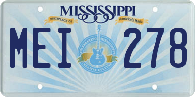 MS license plate MEI278