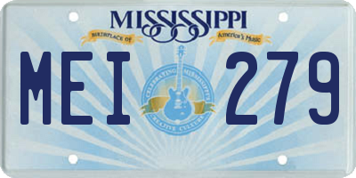 MS license plate MEI279