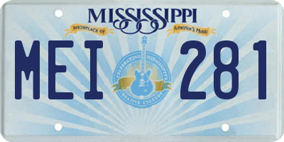 MS license plate MEI281