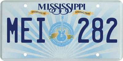 MS license plate MEI282