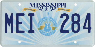 MS license plate MEI284