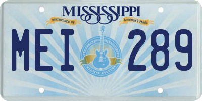 MS license plate MEI289