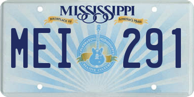 MS license plate MEI291