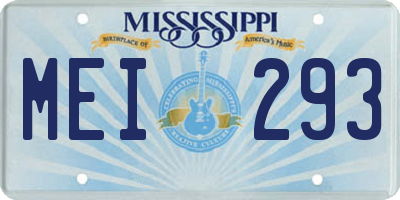 MS license plate MEI293